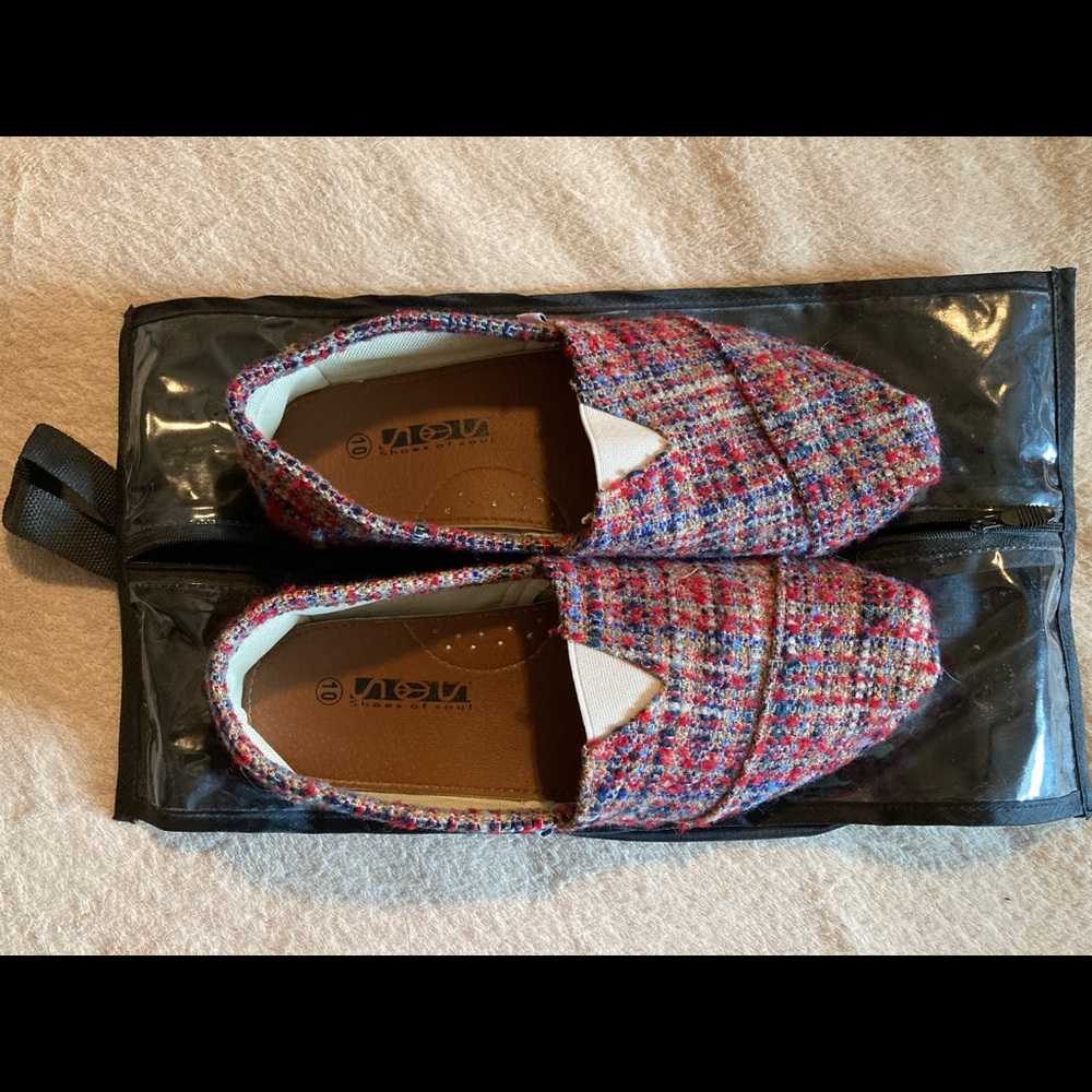 🚨 SALE SOS Shoes of Soul Slip on Flats Tweed Flats 10 - Picture 5 of 16